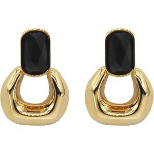 Black Cute Gold Geometric Statement Jewelry Dangle Drop Earrings for Women